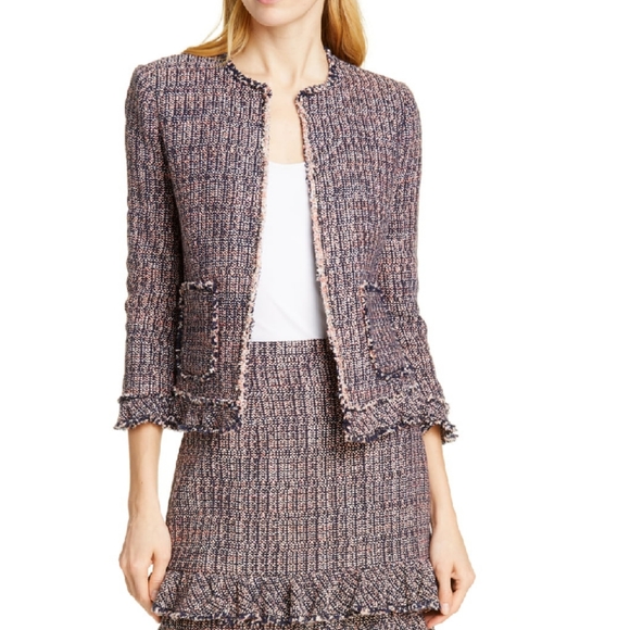Rebecca Taylor Tweed Ruffle Jacket 